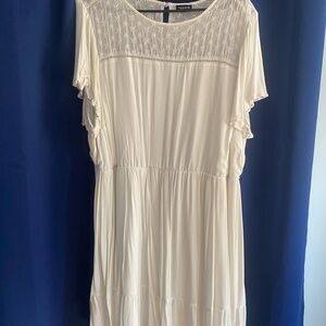 Torrid Cream Midi Dress with Lace Detail